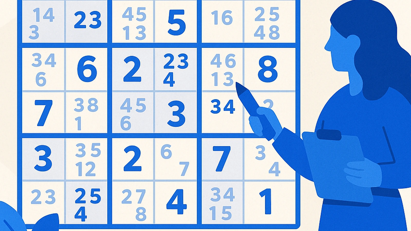 Annotazioni di candidati su una griglia Sudoku